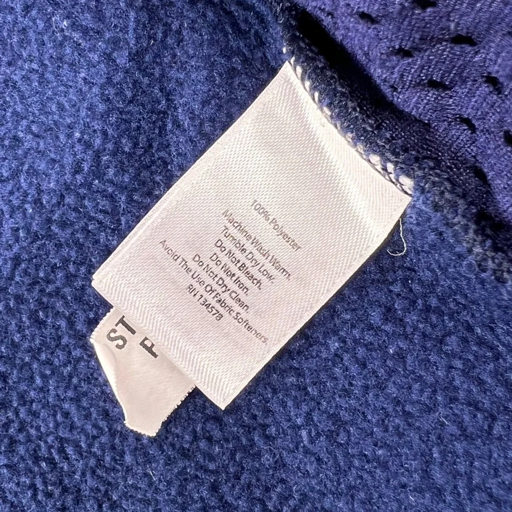 Vineyard Vines Fleece Vest Men's Medium Blue Full Zip Pockets Whale Hiking‎